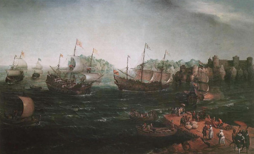 Dès que les Hollandais brisèrent le monopole arabe, le café se propagea dans toutes les parties du monde, peinture de H. Vroom, 1640.