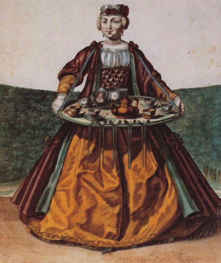 Marchande de café, Paris, illustration de M. Engelbrecht, vers 1735.