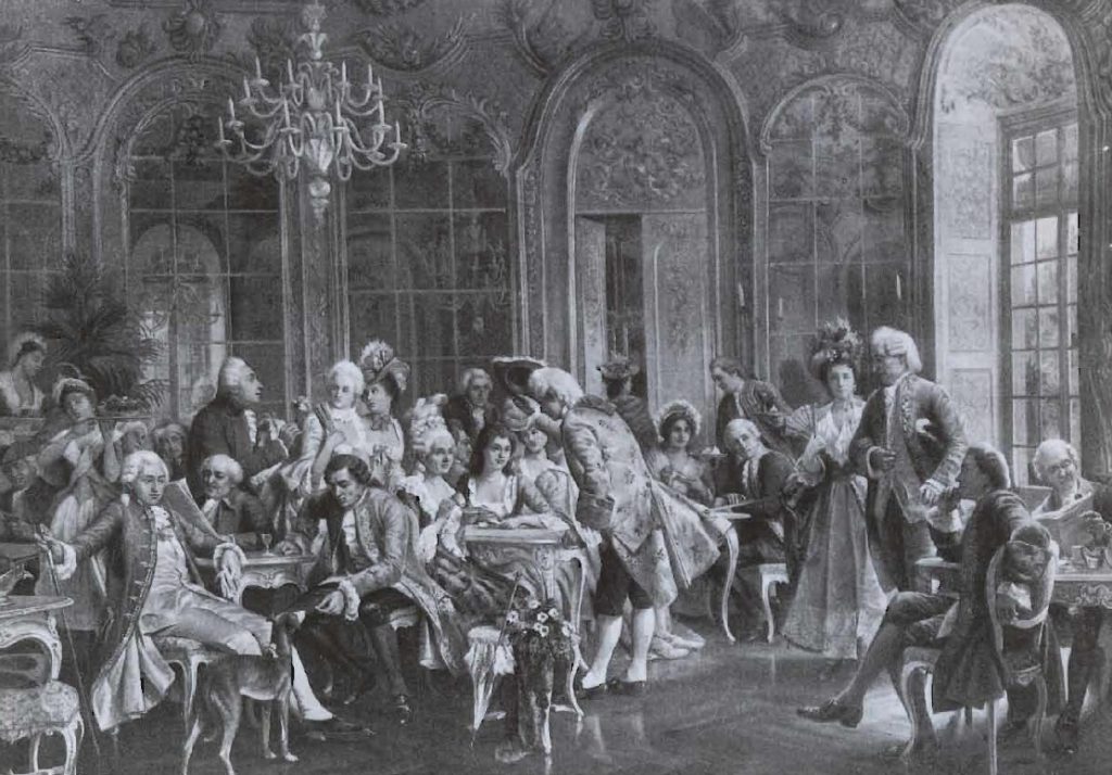 Une maison de café pour Européens aisés, gravure de Von August Hermann Knopp, 1856.