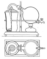 Le brevet de Roberton en 1890 - Un Napier amélioré - Brasseur avec une tige ajoutée au ballon de verre.
